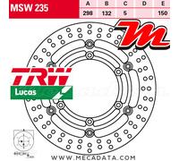 TRW Lucas Disques De Frein MSW235,DIAM. 298MM,FLOT.
