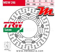 Disque de frein Avant TRW Lucas MSW 246 Yamaha YZF 300 R3 (RH07) 2015+