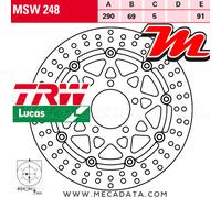 TRW Disque de frein MSW248 — 1 pièce