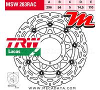 Trw Rac Mst321 Wave Brake Disc Argenté