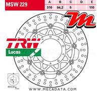 TRW Lucas Disques De Frein MSW229,DIAM.310MM,FLOTT.