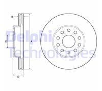 Disque de frein DELPHI BG4701C avant, ventilé, 2 pièce