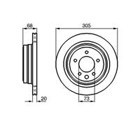 Disque de frein BOSCH 0 986 478 660 arrière, ventilé, 1 pièce