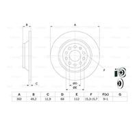 Disque de frein BOSCH 0 986 479 257 arrière, plein, 1 pièce