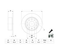Disque de frein BOSCH 0 986 479 E00 arrière, plein, 1 pièce