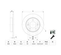 Disque de frein BOSCH 0 986 479 E68 arrière, plein, 1 pièce