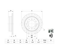 Disque de frein BOSCH 0 986 479 F07 arrière, ventilé, 1 pièce