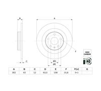 Disque de frein BOSCH 0 986 479 F31 arrière, plein, à haute teneur en carbone, 1 pièce