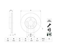 Disque de frein BOSCH 0 986 479 F32 avant, ventilé, à haute teneur en carbone, 1 pièce