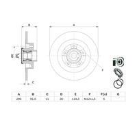 Disque de frein BOSCH 0 986 479 F42 arrière, plein, 1 pièce