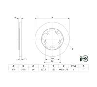 Disque de frein BOSCH 0 986 479 F44 arrière, plein, 1 pièce