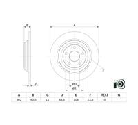 Disque de frein BOSCH 0 986 479 F79 arrière, plein, 1 pièce