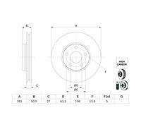 Disque de frein BOSCH 0 986 479 F81 avant, ventilé, à haute teneur en carbone, 1 pièce