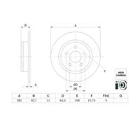 Disque de frein BOSCH 0 986 479 G71 arrière, plein, à haute teneur en carbone, 1 pièce