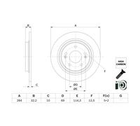 Disque de frein BOSCH 0 986 479 G77 arrière, plein, à haute teneur en carbone, 1 pièce
