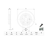 Disque de frein BOSCH 0 986 479 G90 arrière, plein, 1 pièce