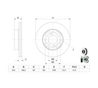 BOSCH 0 986 479 G91 Disque de frein