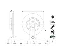 Disque de frein BOSCH 0 986 479 G99 arrière, ventilé, à haute teneur en carbone, 1 pièce