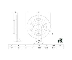Disque de frein BOSCH 0 986 479 H11 arrière, plein, 1 pièce