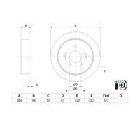 Disque de frein BOSCH 0 986 479 H16 arrière, plein, 1 pièce