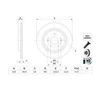 BOSCH 0 986 479 H17 Disque de frein