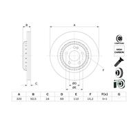 Disque de frein BOSCH 0 986 479 H39, 1 pièce