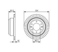 Disque de frein BOSCH 0 986 479 U29 arrière, ventilé, 1 pièce