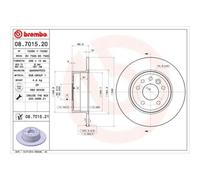 BREMBO 08.7015.20 Disque de frein