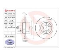 Disque De Frein Brembo 08.A456.11 Prime Line - Uv Coated pour Citroën Fiat