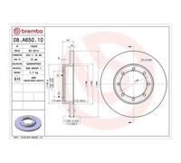Disque De Frein Brembo 08.A650.10 Prime Line pour Nissan Opel Renault Vauxhall