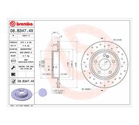 Brembo Disque de frein 08.B347.4X pour Mercedes-Benz W176 (2012-2018)
