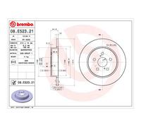 Disque de frein BREMBO 08.E523.21, 1 pièce