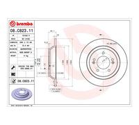 Disque de frein BREMBO 08C82311 arrière, plein, à haute teneur en carbone, 1 pièce