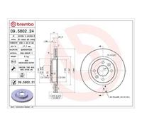 Disque De Frein Brembo 09.5802.21 Prime Line - Uv Coated pour Lada Nissan Dacia