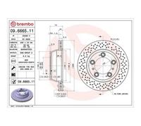 Disque De Frein Brembo 09.6665.11 Prime Line - Uv Coated pour Porsche