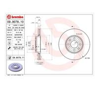 Disque De Frein Brembo 09.9078.10 Prime Line pour Lada Nissan Renault Dacia