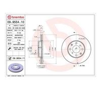 Disque De Frein Brembo 09.9554.10 Prime Line pour Honda Honda (gac)