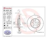 Disque De Frein Brembo 09.A727.21 Prime Line - Uv Coated pour Mercedes Benz