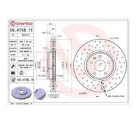 Disque De Frein Brembo 09.A758.1X Xtra Line - Xtra pour Audi Audi (faw)