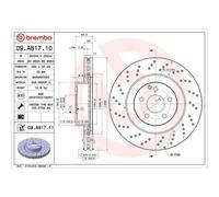 Disque De Frein Brembo 09.A817.11 Prime Line - Uv Coated pour Mercedes Benz