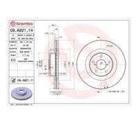 Disque De Frein Brembo 09.A921.11 Prime Line - Uv Coated pour Subaru Toyota