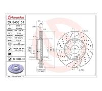 Disque De Frein Brembo 09.B436.51 Prime Line - Uv Coated pour Mercedes Benz