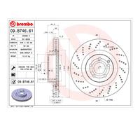 Disque de frein BREMBO 09.B746.61, 1 pièce