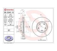 Disque De Frein Brembo 09.C240.10 Prime Line pour Ford Ford (jmc)