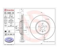 Disque De Frein Brembo 09.C982.23 Prime Line - Lightweight pour Land Rover