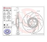Disque De Frein Brembo 09.D481.43 Prime Line - Dual Cast pour Audi
