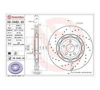 Disque De Frein Brembo 09.D482.33 Prime Line - Dual Cast pour Audi