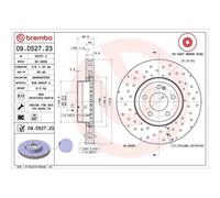 Disque De Frein Brembo 09.D527.23 Prime Line - Co-cast pour Mercedes Benz