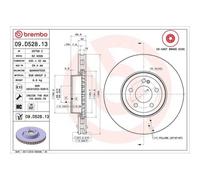 Disque De Frein Brembo 09.D528.13 Prime Line - Co-cast pour Mercedes Benz