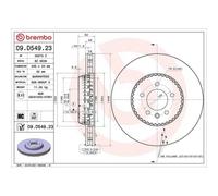 Disque de frein BREMBO 09D54923 avant, ventilé, à haute teneur en carbone, 1 pièce